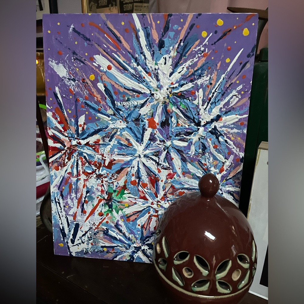 Acrylic painting on canvas board . One of kind original artwork .